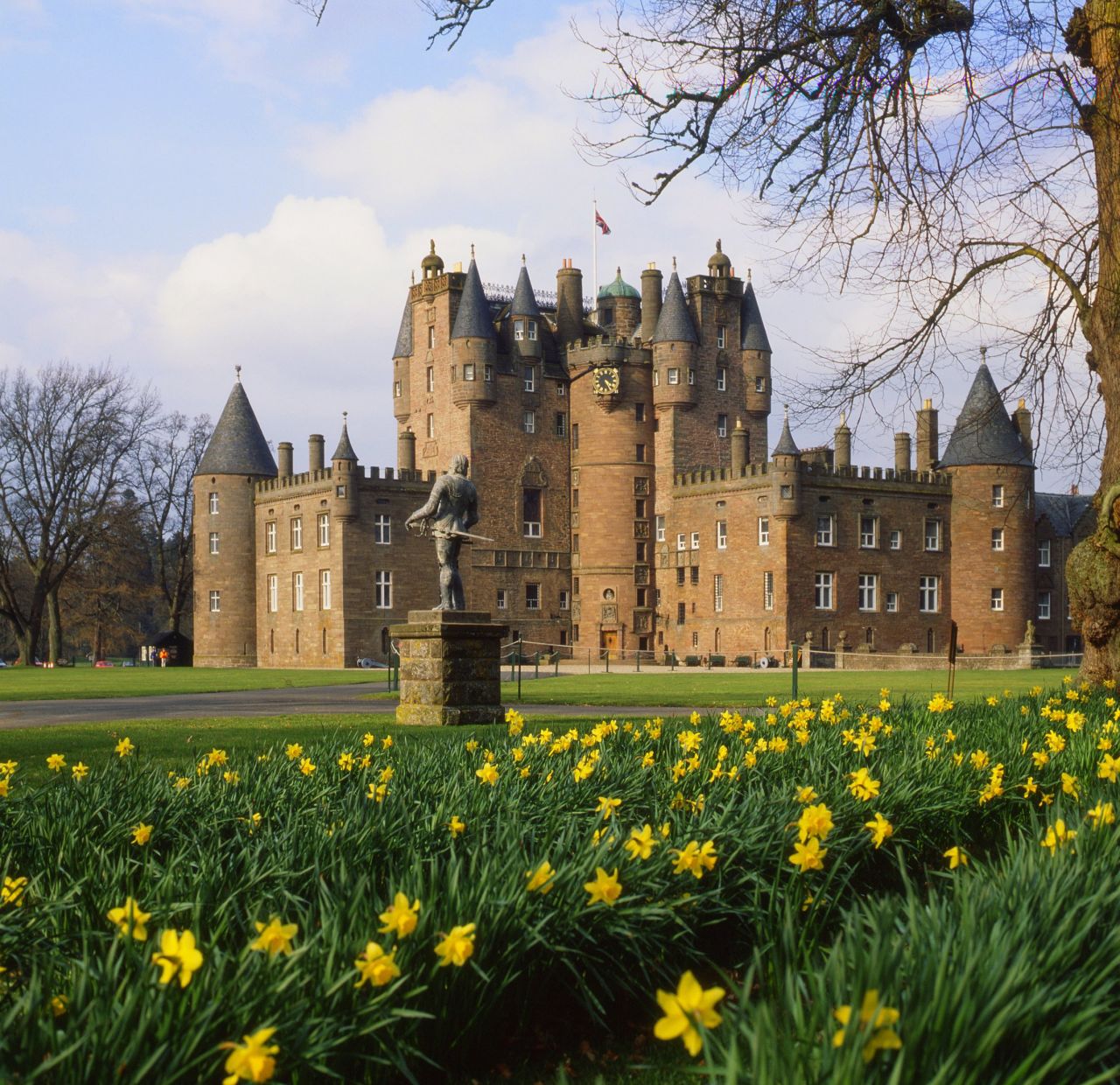 Glamis Castle is the setting for Shakespeare's "Macbeth," and it's the childhood home of Queen Elizabeth, the Queen Mother.<br />
