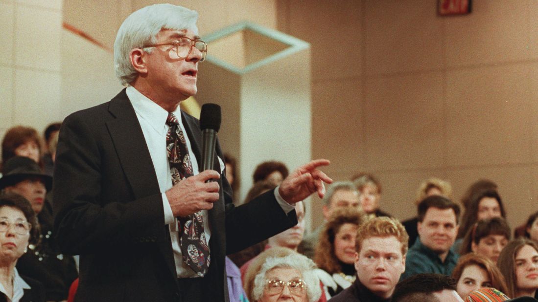 In 1999, talk-show host Phil Donahue, whose daytime program paved the way for many to follow, told CNN's Larry King that he wanted to put <a href="http://nypost.com/1999/11/25/donahue-wants-to-show-a-live-killing/" target="_blank" target="_blank">a live execution on air</a>. He believed it would "provoke discussion," but given that people throughout history had gathered to watch hangings, lynchings and beheadings as entertainment, he may have found that "death of the week," as William Holden calls it in the beginning of "Network," was more a ratings winner.