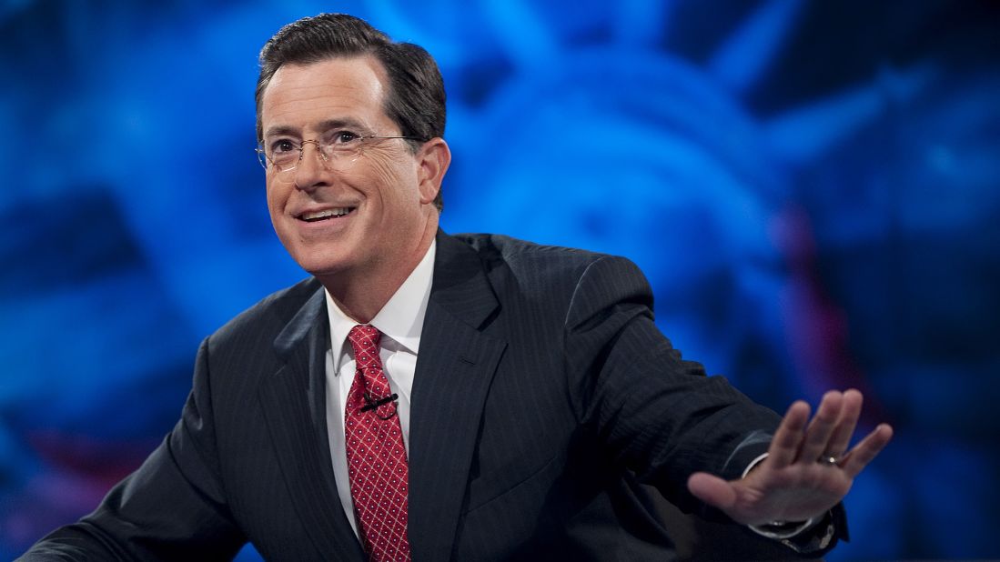 Stephen Colbert, a former "Daily Show" correspondent, took opinionated cable news network hosts' me-first, confrontational style and parodied it mercilessly on "The Colbert Report." He replaced David Letterman on "The Late Show" in September.