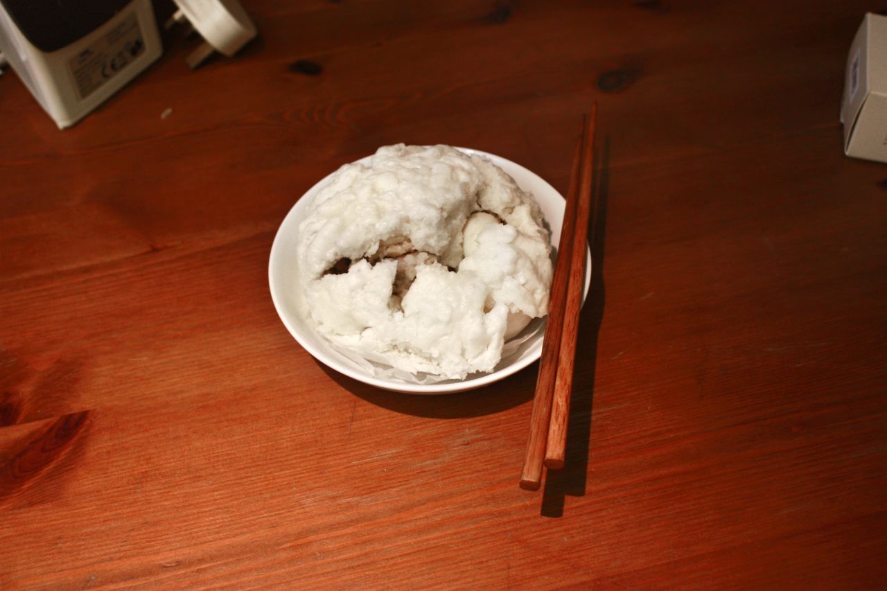 The giant chicken bun. A meal in itself.
