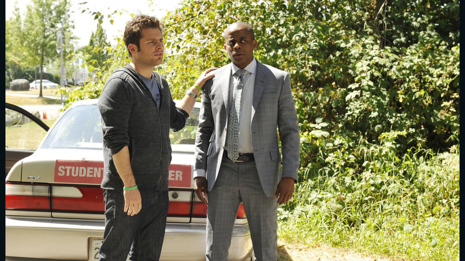 James Roday and Dule Hill appear in the series finale of USA's "Psych" on March 26, 2014.