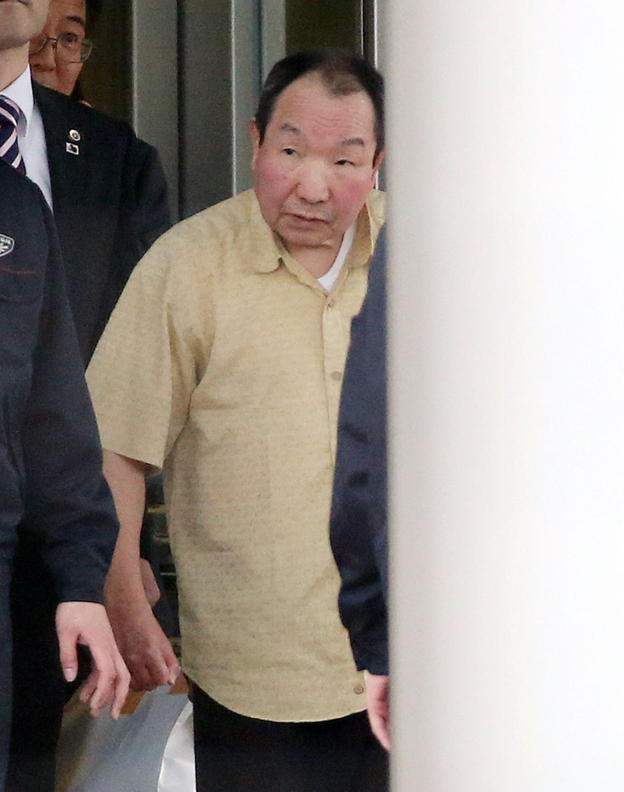 Iwao Hakamada leaves a detention center in Tokyo on Thursday, March 27. Hakamada was convicted of a quadruple murder in 1966, but his death sentence was suspended after DNA testing indicated key evidence against him may have been fabricated, reported NHK, the Japanese public broadcasting organization.