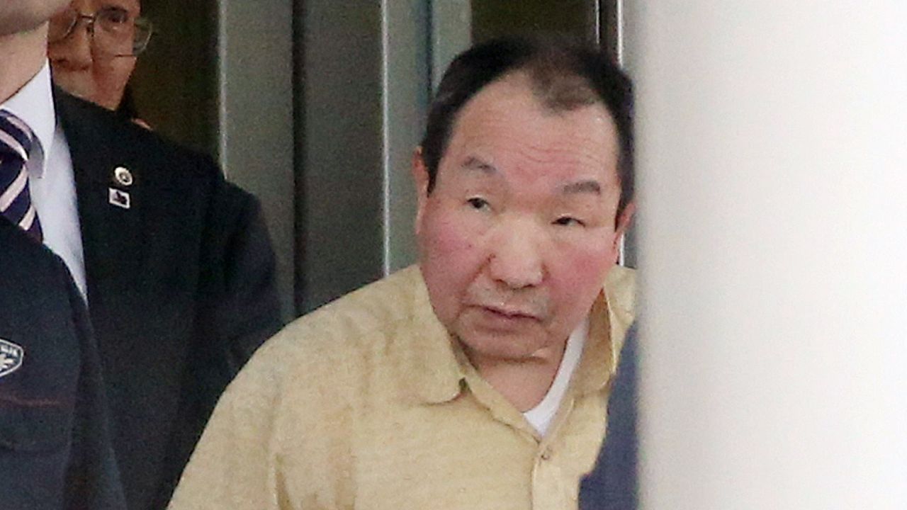 Iwao Hakamada pictured leaving a Tokyo detention in 2014 after 48 years on death row.