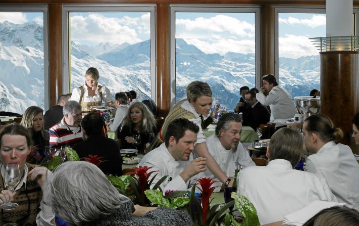 The prices are as steep as the mountains at La Marmite, which calls itself the highest gourmet restaurant in the Alps.