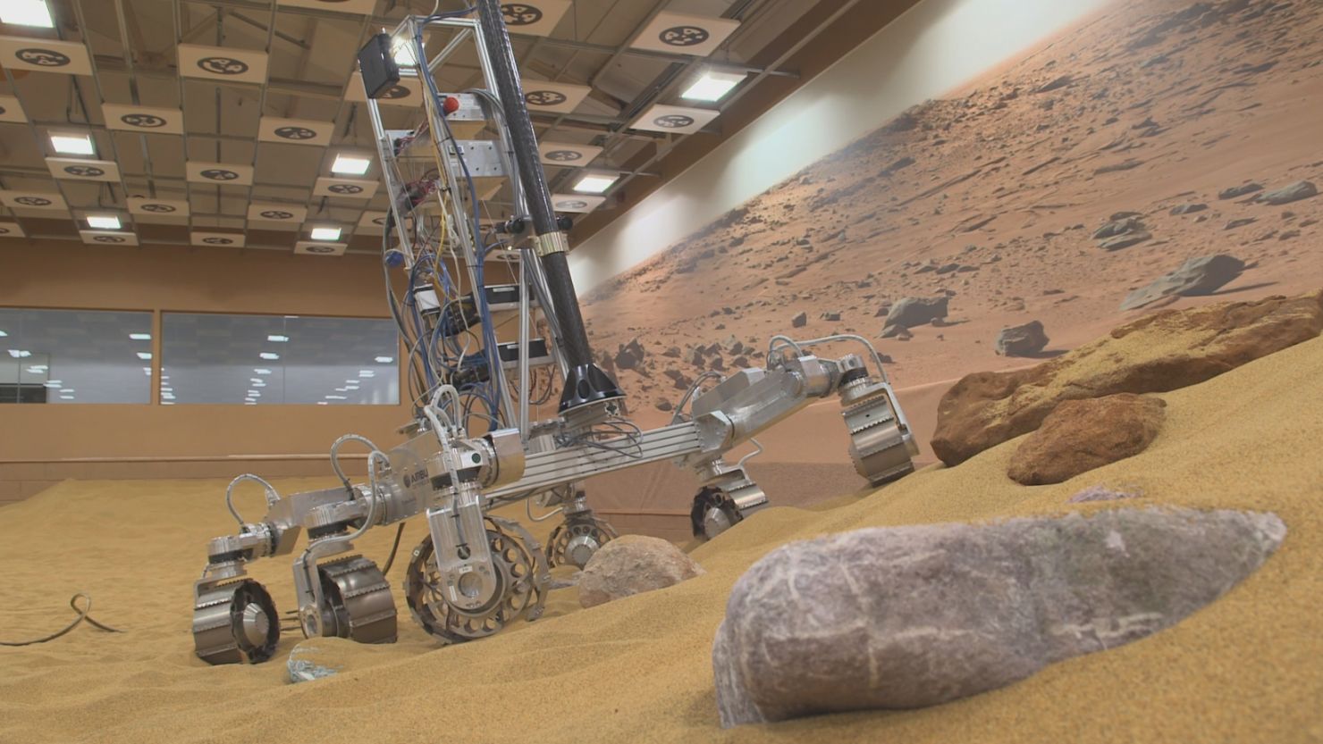 The "Mars Yard" is being used to help develop the European Space Agency's future Mars rover.