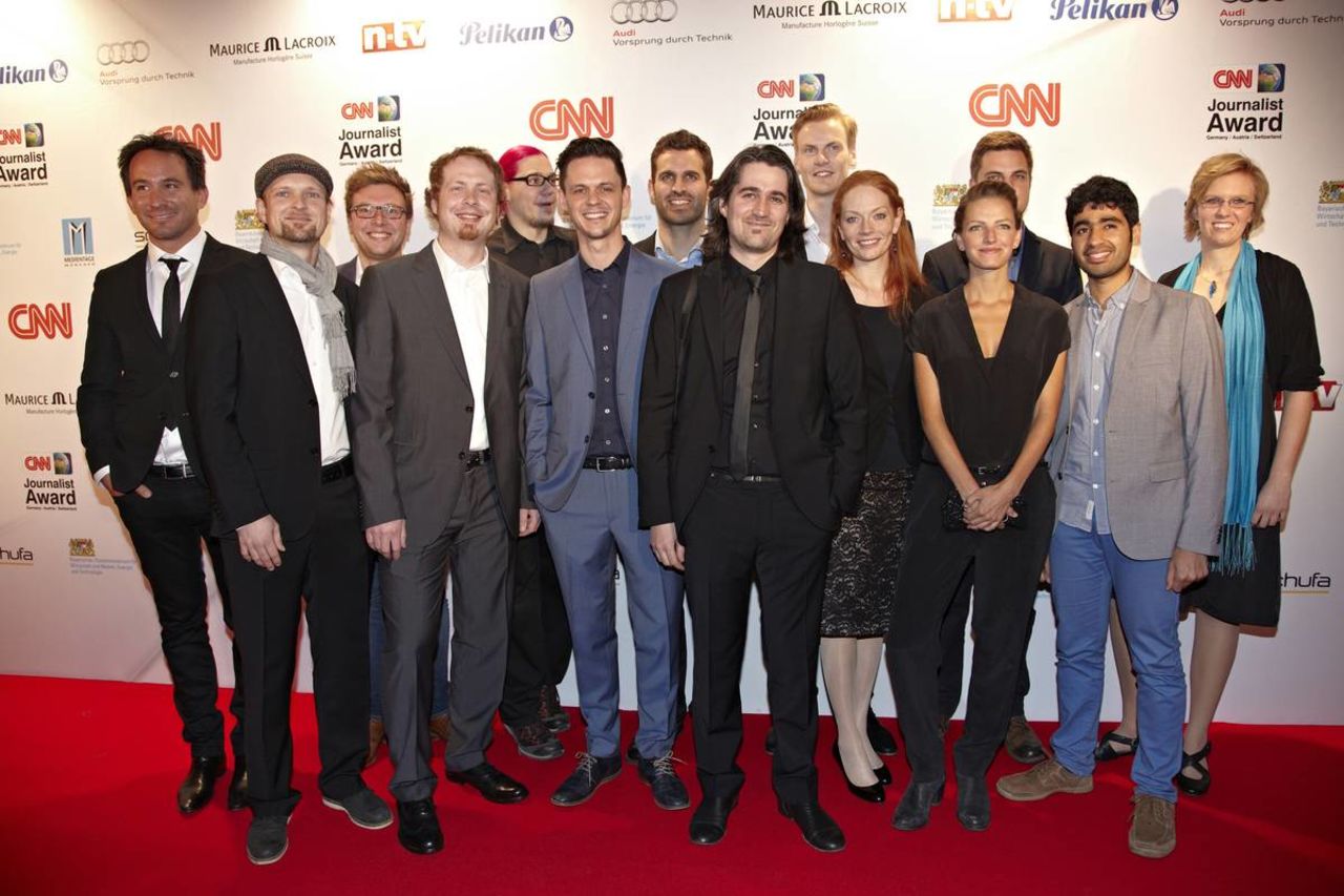 Nominees for the 2014 CNN Journalist Awards arrive ahead of the ceremony on March 27 in Munich, Germany.