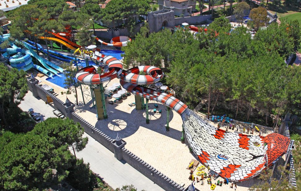 <strong>King Cobra, Maxx Royal Belek Golf & Spa, Turkey:</strong> This game-changing water slide found at Maxx Royal Belek Golf & Spa in Belek, Turkey sees passengers race each other and incorporates special effects such as hissing sounds.