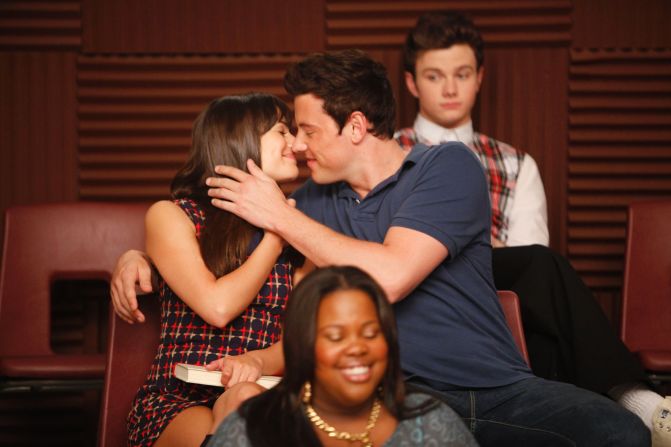 "Glee" co-stars Lea Michele and Cory Monteith had been dating for more than a year when he passed away in July 2013. Here, the real-life and on-screen couple appear in the third-season premiere of the hit Fox musical comedy-drama series.