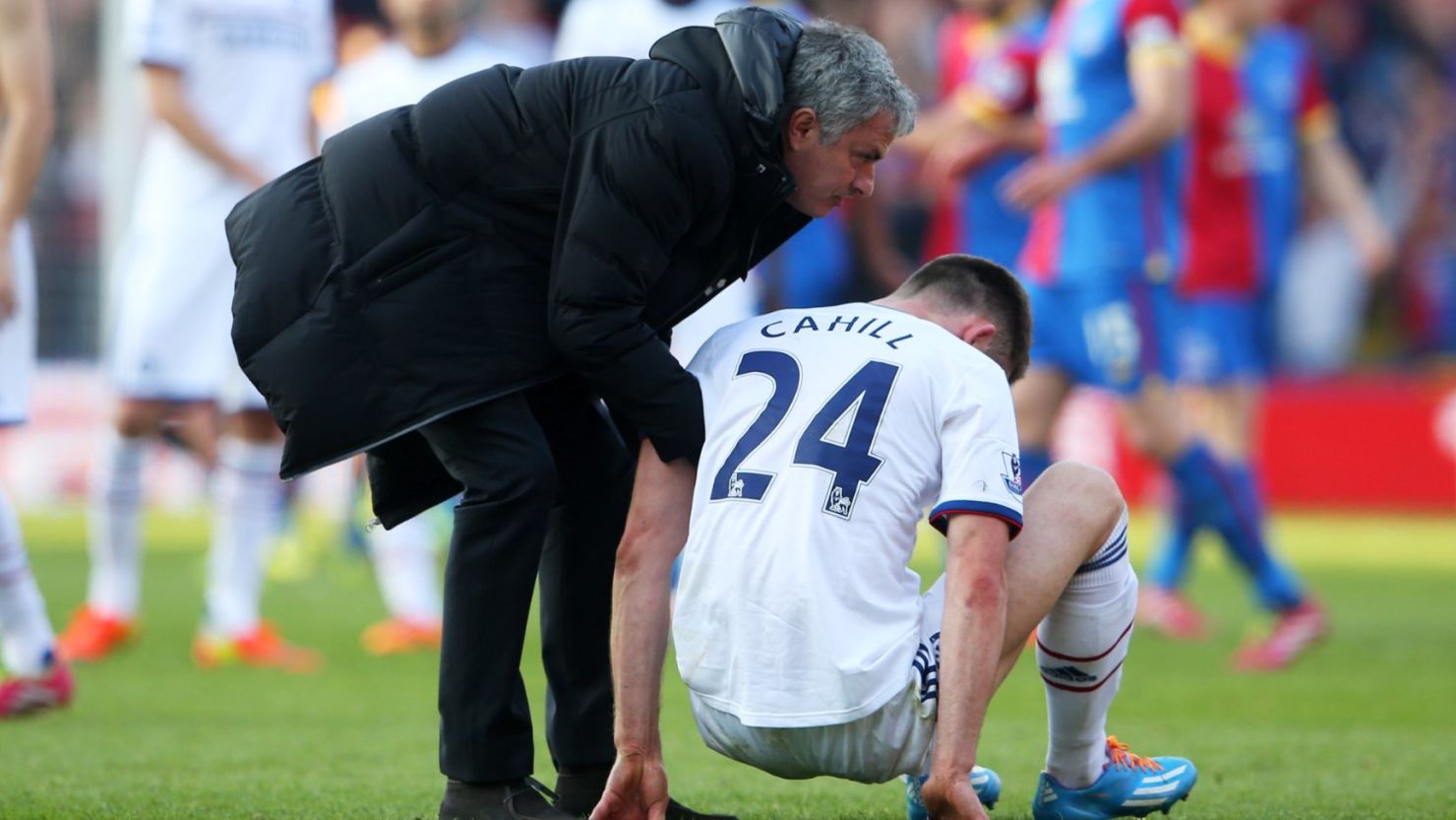 Jose Mourinho, left, will have to lift his players after Chelsea lost 1-0 at Crystal Palace on Saturday. 
