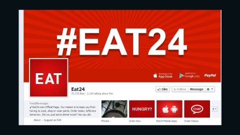 Eat24 has more than 70,000 "likes" on Facebook, but the food app says it's leaving the social network.