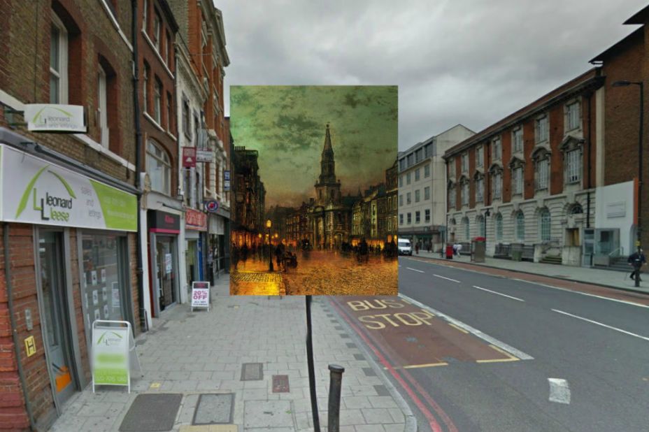 Borough High Street in Southwark, one of the oldest parts of London, was once known as Blackman Street, and was immortalized in this painting by John Atkinson Grimshaw in 1885.