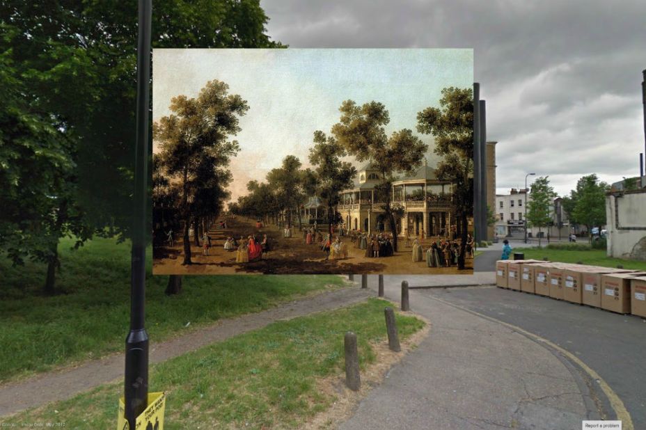For Londoners in the 1600s, Pleasure Gardens in Vauxhall were a legendary destination for music and entertainment. Pictured here is Canaletto's painting "View of The Grand Walk" from 1751. 
