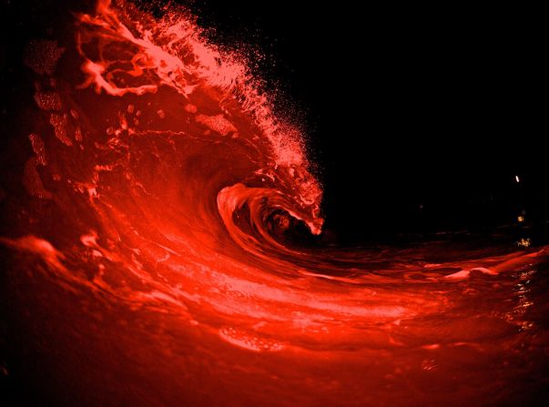 Croman took this photo during the pitch-black night at Sandy Beach in Oahu, using special flashes to make the waves look like lava. "I've been trying to perfect this shot for a couple months now," he says. "These are the first ones that I got that I truly like."