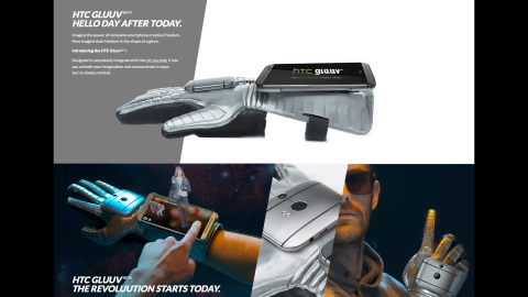 Not to be outdone, HTC introduced its <a href="http://www.htc.com/www/go/gluuv/" target="_blank" target="_blank">HTC Gluuv</a>, which straps a smartphone to your forearm and lets you "like" things on Facebook by giving an actual thumbs-up with your hand.