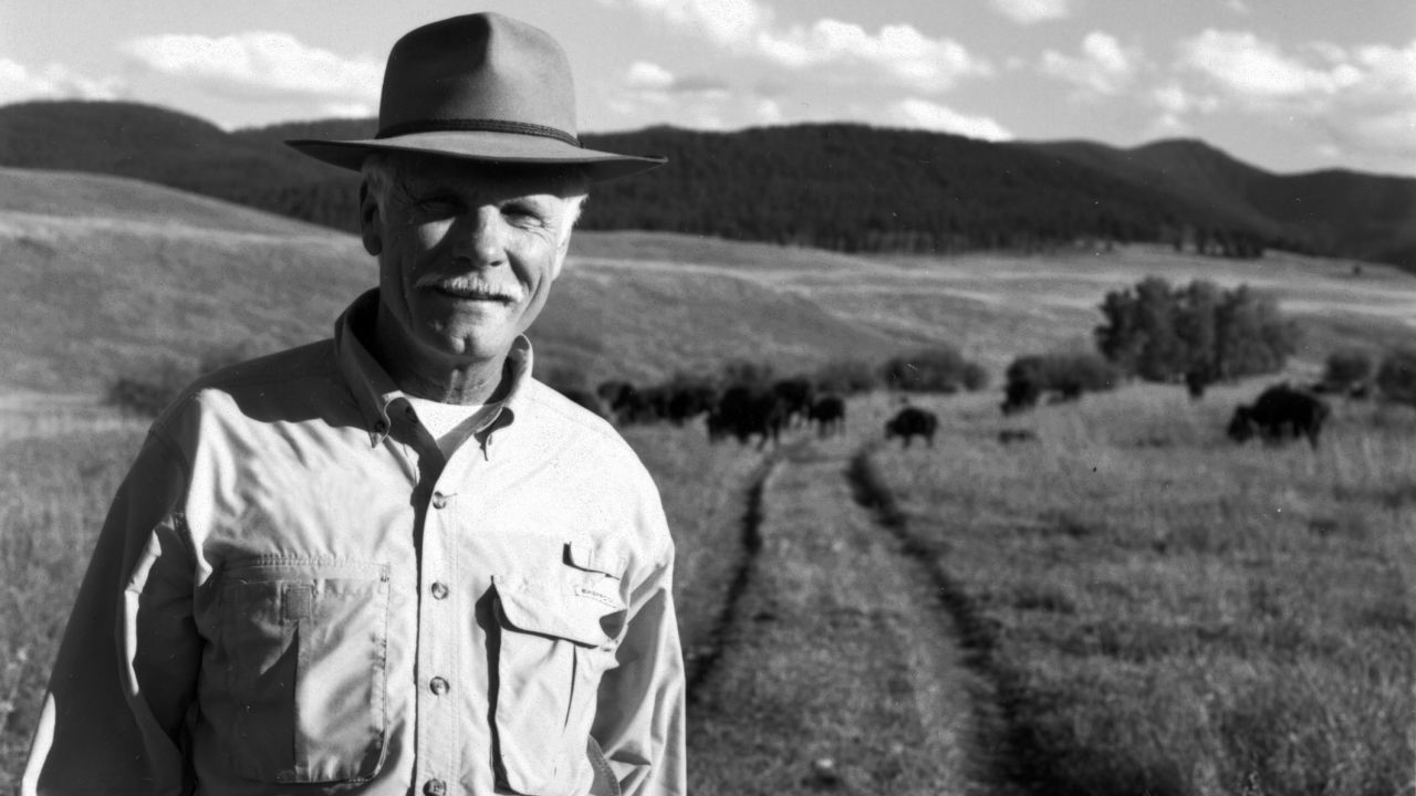Ted Turner visits his bison herd in Bozeman, Montana.