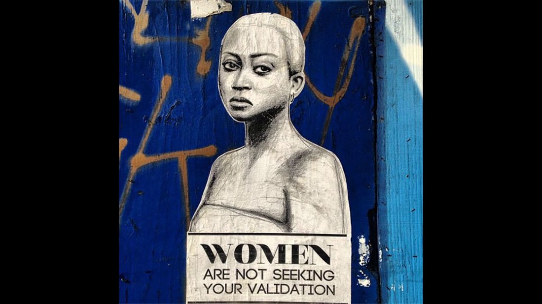 Fazlalizadeh creates a set of posters for each city she visits. This poster was created in Philadelphia.