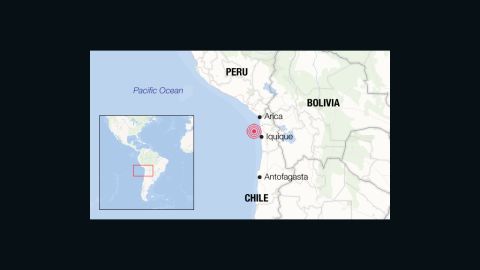 chile earthquake map