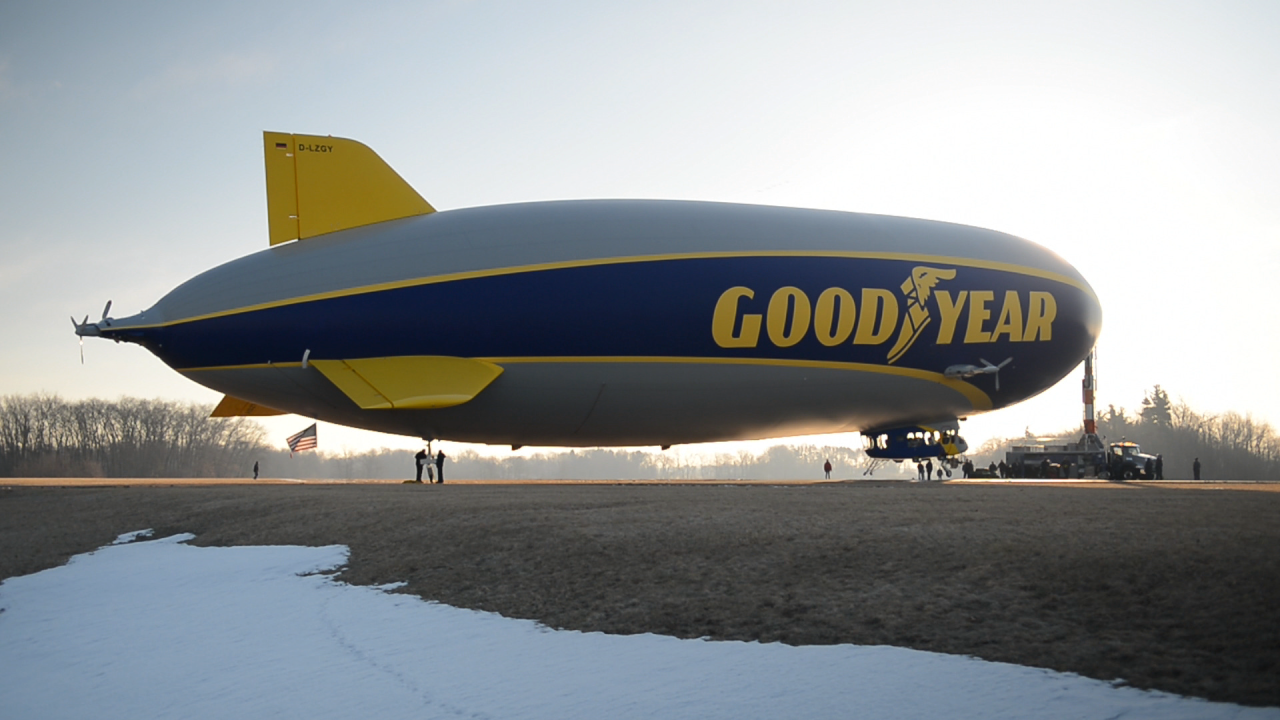 The Zeppelin's helium-filled "envelope" consists mostly of polyester. The older models were made from Dacron and neoprene. The Zeppelin has a semirigid internal skeleton that technically disqualifies it from official designation as a blimp. But Goodyear says it prefers to call the Zeppelin "blimps" anyway. 
