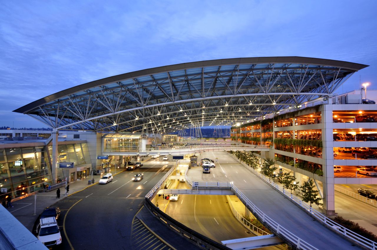Portland International Airport. Eclectic town, solid airport.