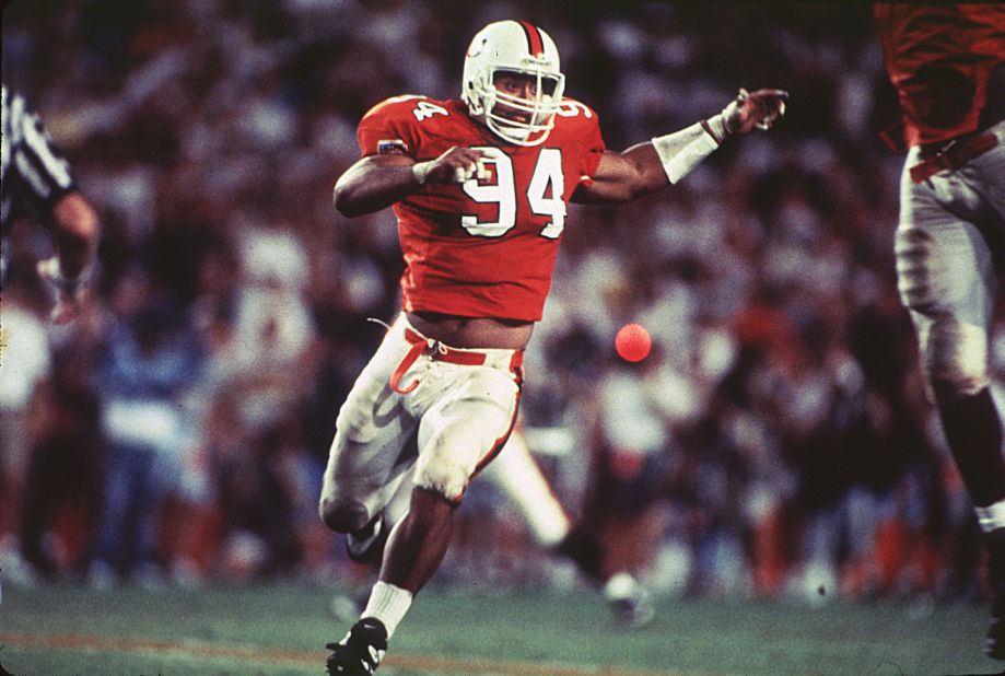 Johnson played defensive tackle for the University of Miami Hurricanes in the early 1990s. "He was a specimen," teammate and future Hall of Famer Warren Sapp said. "He was the kind of guy you want your sister to date, because he was a nice guy."