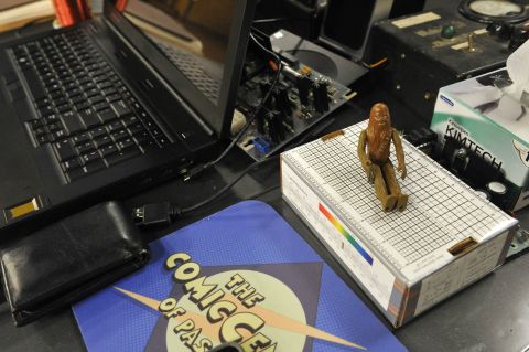 An original Chewbacca action figure from the first "Star Wars" collection is among the many representations of "Star Wars" on the apartment set. Johnny Galecki, who plays Leonard Hofstadter on the show, fondly recalls collecting "Star Wars" figures as a child so he loves things like this.