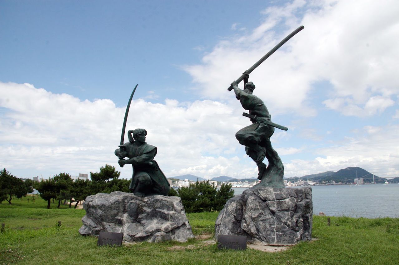 There's more to Shimonoseki than puffer fish. Off the coast of the port city lies Ganryujima, a tiny island famed for being the site of an epic duel between sword legends Miyamoto Musashi and Sasaki Kojirō. Visitors reach the island by catching a ferry at the Shimonoseki Harbor. 