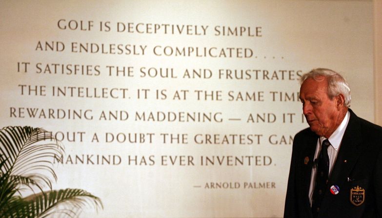 Arnold Palmer at golf's Hall of Fame, where he was inducted in 1974 after a glittering career.