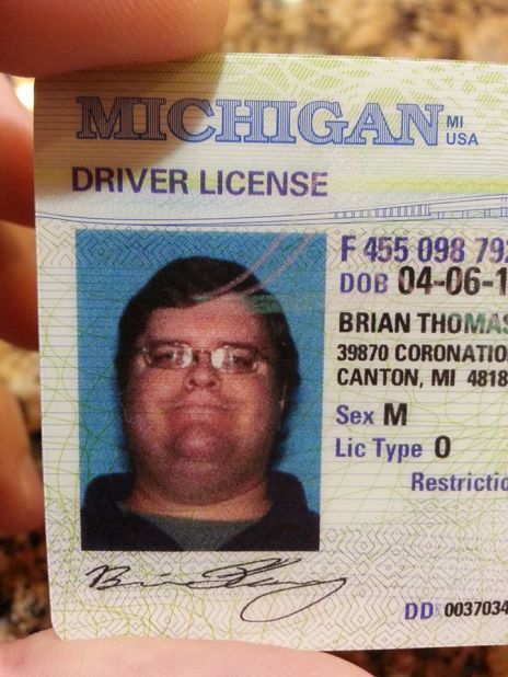 Flemming still uses this driver's license from a few years ago. "It's an interesting conversation piece when I show my ID for anything," he said.