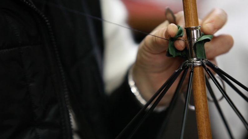 Many of those involved in making the umbrellas have been with the company for three or four decades. "It's like a big family," says Maglia.