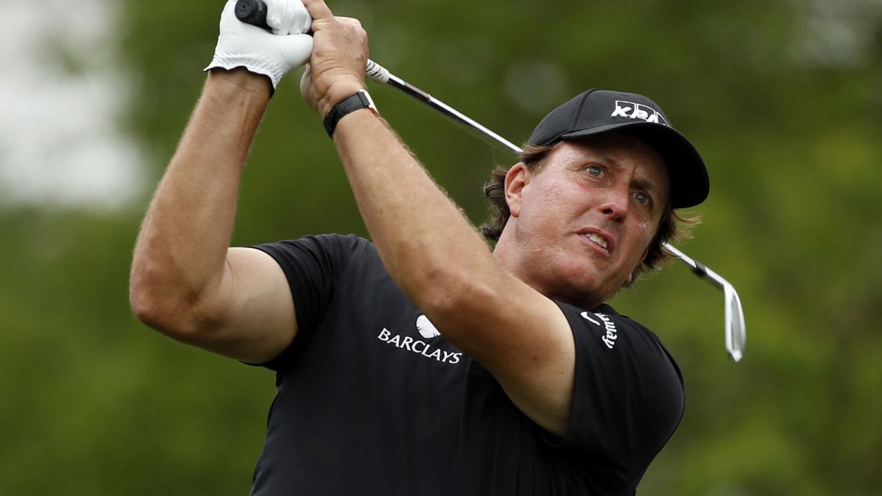 Phil Mickelson was three shots off the lead after the opening round of the Houston Open in Humble, Texas.