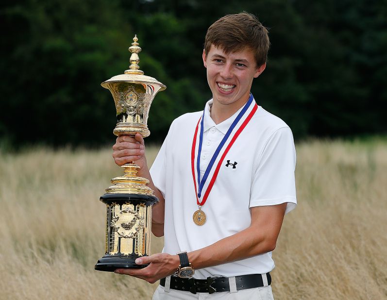 Fitzpatrick, seen here with the U.S. Amateur trophy, is one of six non-professionals lining up at Augusta this year.