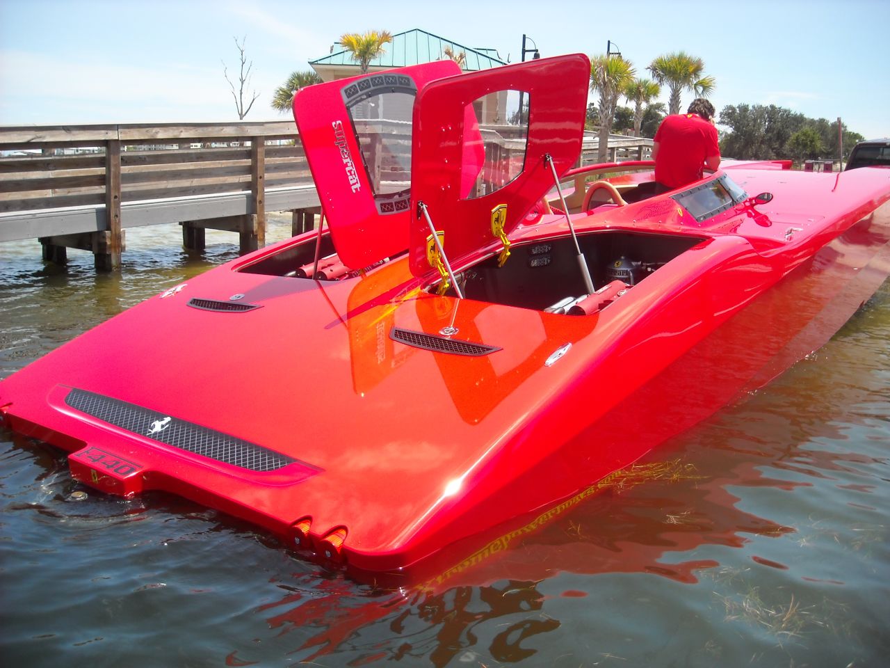 The company also made this Ferrari-inspired yacht and a Corvette-style boat for other wealthy clients. "The people that own these boats, already own the vehicles," says Larry Goldman, owner of<a href="http://www.xtremepowerboats.com/" target="_blank" target="_blank"> Xtremepowerboats</a>, which deals the pimped-up yachts. "Nobody wants a boat to resemble a car that they can't afford."