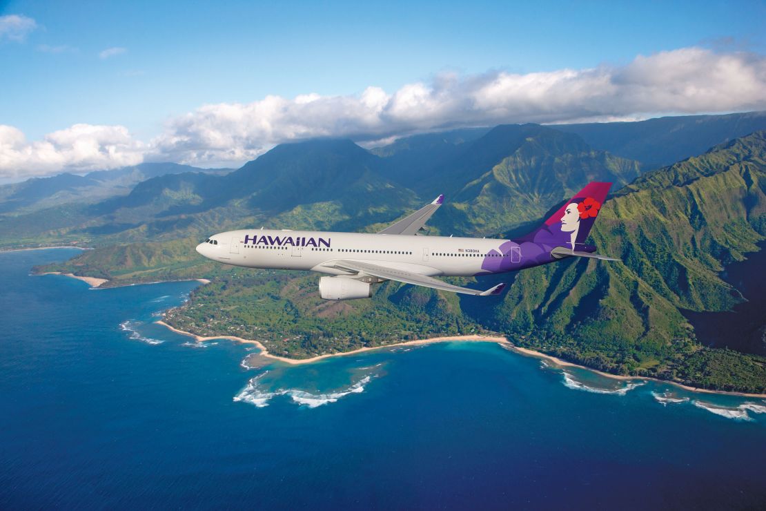 Take in the sights while flying Hawaiian Airlines from the US to Asia.