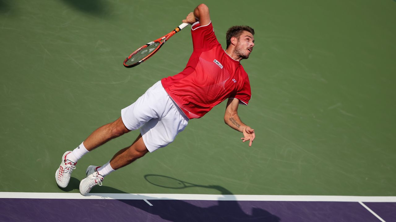 Stanislas Wawrinka, seen here at the Miami Masters, fell to defeat in the opening match of Switzerland's Davis Cup quarterfinal.  
