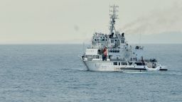 Caption: (140319) -- ABOARD NANHAIJIU 115, March 19, 2014 (Xinhua) -- The Chinese rescue vessel "Haixun 01" sails off from Singapore to Sunda Strait, March 19, 2014. Chinese vessels set on Wednesday for new search areas to hunt the missing Malaysia Airlines jetliner when a multinational search mission for MH370 enters its 12th day. (Xinhua/Zhao Yingquan)(ctt) XINHUA /LANDOV   Photographers/Source: ZHAO YINGQUAN/Xinhua /Landov