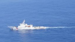 (140405) -- SOUTHERN INDIA OCEAN, April 5, 2014 (Xinhua) -- Photo taken on March 29, 2014 shows Chinese patrol ship Haixun 01 searching in souther India Ocean. Chinese patrol ship Haixun 01, searching for the missing Malaysian passenger jet MH370, detected a pulse signal with a frequency of 37.5kHz per second in southern Indian Ocean waters Saturday. A black box detector deployed by the Haixun 01 picked up the signal at around 25 degrees south latitude and 101 degrees east longtitude. It is yet to be established whether it is related to the missing jet. (Xinhua/Bai Ruixue) (djj) (Photo by Xinhua/Sipa USA)