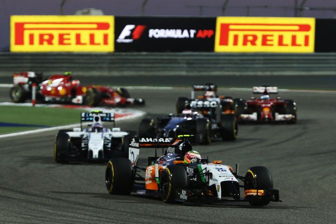 While the Mercedes duo tussled for victory, Sergio Perez gave Force India a surprise podium finish -- 23 seconds behind Rosberg. 