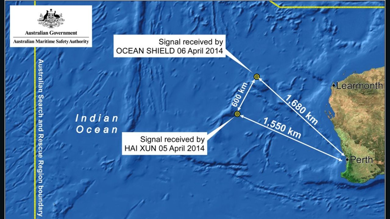 Map in search for Malaysia Airlines Flight 370.