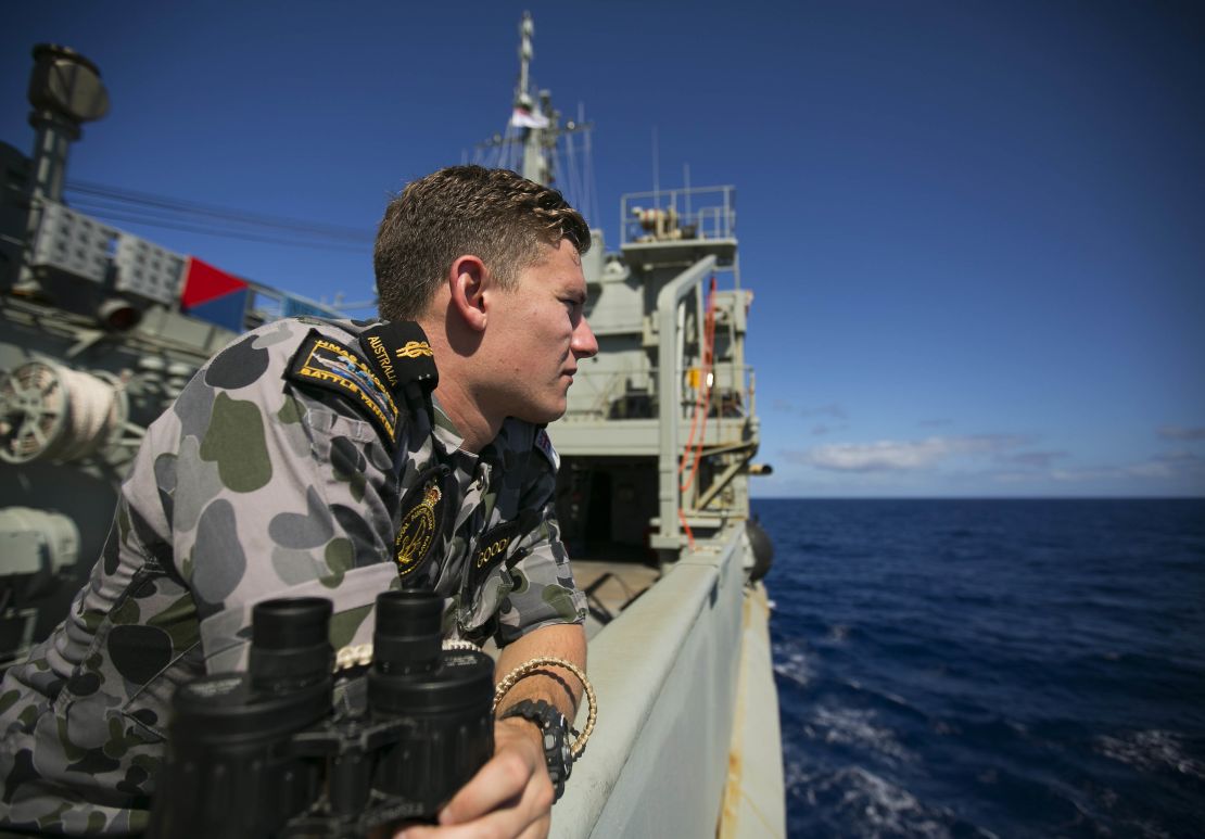 The Australian HMAS Success during the search for MH370.