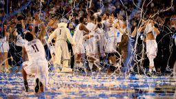 ARLINGTON, TX - APRIL 07:  The Connecticut Huskies celebrate after defeating the Kentucky Wildcats 60-54 in the NCAA Men's Final Four Championship at AT&T Stadium on April 7, 2014 in Arlington, Texas.  (Photo by Jamie Squire/Getty Images)