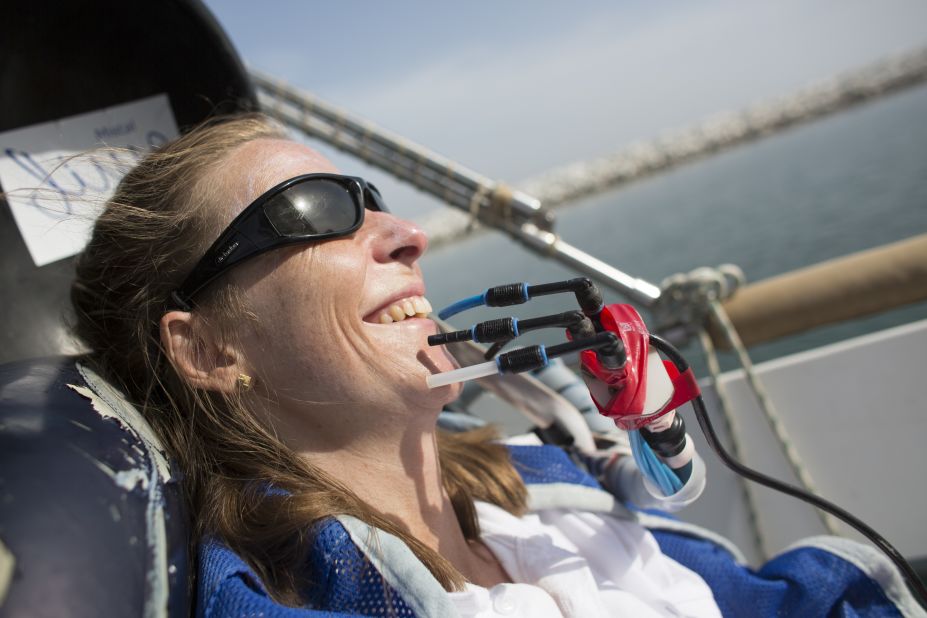 British quadriplegic sailor Hilary Lister is paralyzed from the neck down but, despite her disability, sails using three straws and has undertaken a litany of challenges.
