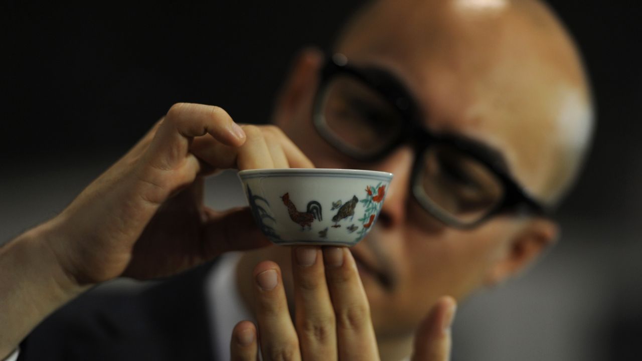 The world-record "chicken cup," perhaps the most sought-after item of Chinese porcelain
