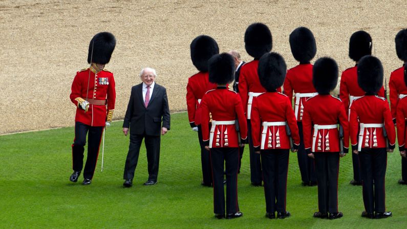 Higgins inspects a guard of honor at Windsor Castle on April 8.