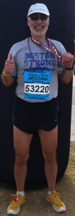 <a href="http://ireport.cnn.com/docs/DOC-1076632">Terry Moorhead</a> of Phoenix did not plan to run another marathon -- this was his sixth -- but after the bombings, "I I felt compelled to do at least one more. I think about how lucky I am to be able to run, and I will never take it for granted." He proudly wore a Boston Strong shirt for the Arizona Rock 'n' Roll Marathon in January 2014. 