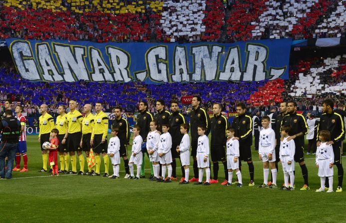 Atletico went into the game top of La Liga and full of confidence against a Barcelona side which was aiming for a fifth European Cup success.