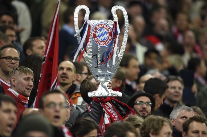 Bayern Munich supporters packed into the Allianz Arena to watch their side take on Manchester United. The two teams drew 1-1 in the first leg of their Champions League tie at Old Trafford.