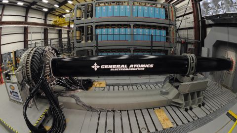 The EM Railgun launches projectiles using electricity instead of chemical propellants.