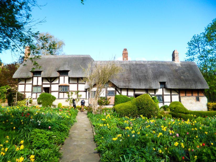 Tea rooms serve cream-loaded scones as big as burgers and ale is pumped in 600-year-old pubs. Anne Hathaway's Cottage (pictured) is a fairy tale-like country house. 