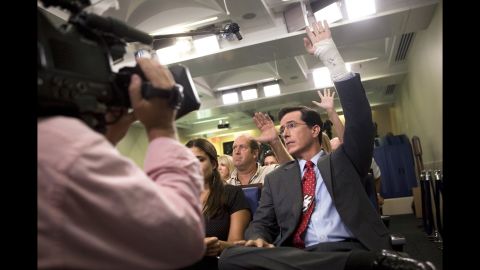 The White House hasn't been immune to Colbert's charms. He showed up for a mock press conference in 2007.