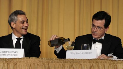 Colbert hosted a roast for then congressman -- and later Chicago mayor -- Rahm Emanuel in 2008. Colbert, a South Carolina native, has ties with Chicago, having gone to college at Northwestern, in nearby Evanston, and worked in the city's comedy scene.